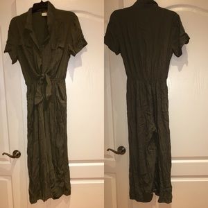 Size small army green maxi romper NWOT